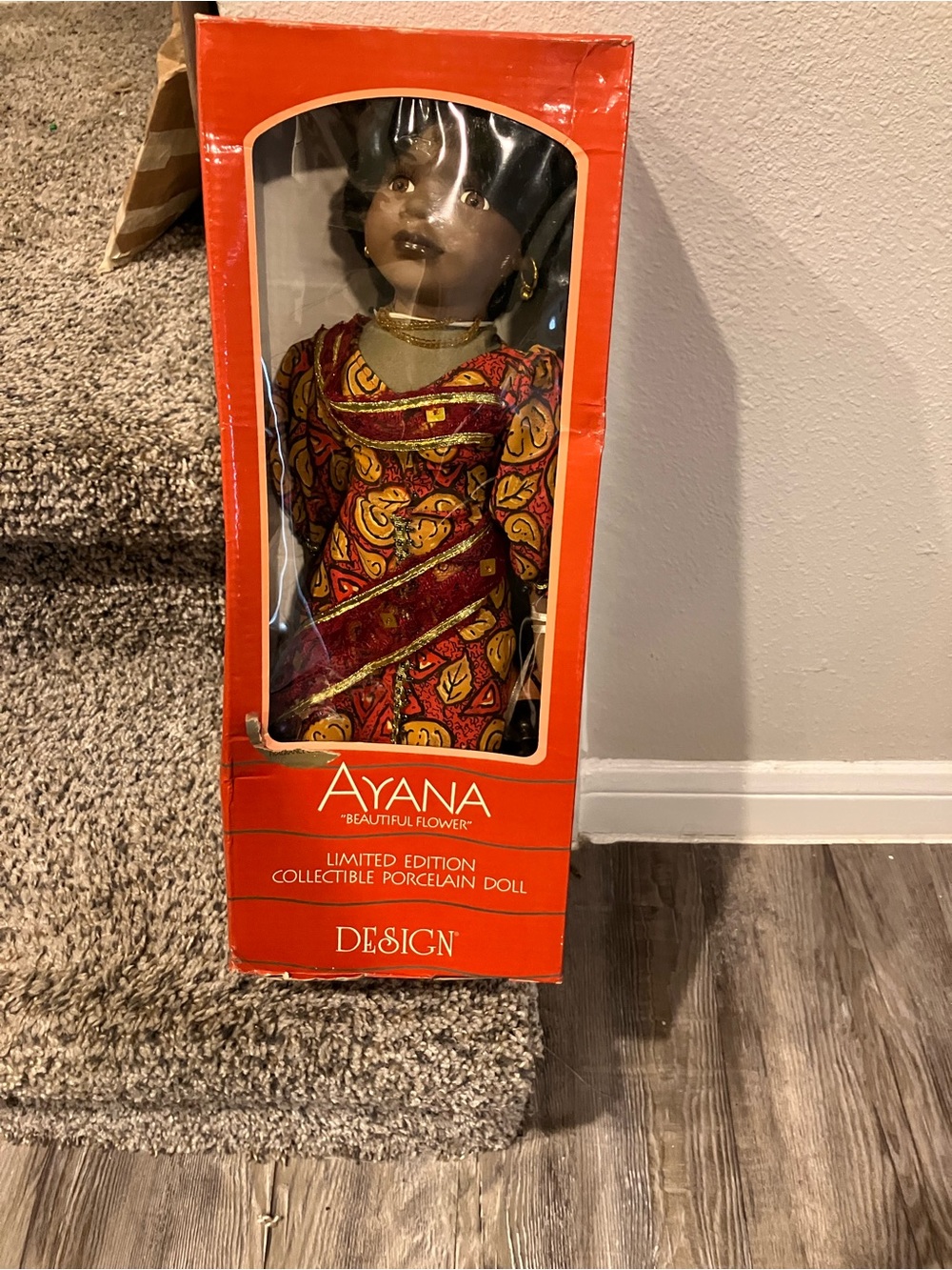 African-Inspired Fashion Doll - Red & Orange Outfit